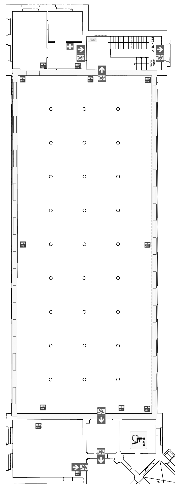 Grundriss des Magazin in der Heeresbäckerei, Hochformat